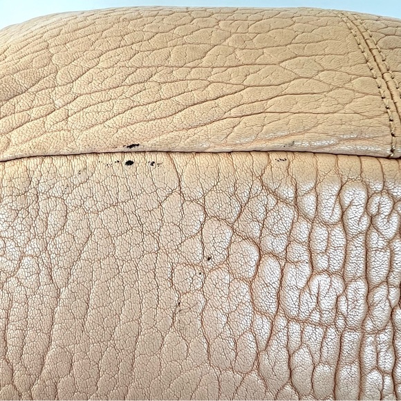 orYANY Tegan Beige Cream Pebbled Leather Front Zip Pockets Large Shoulder Tote - Picture 14 of 16